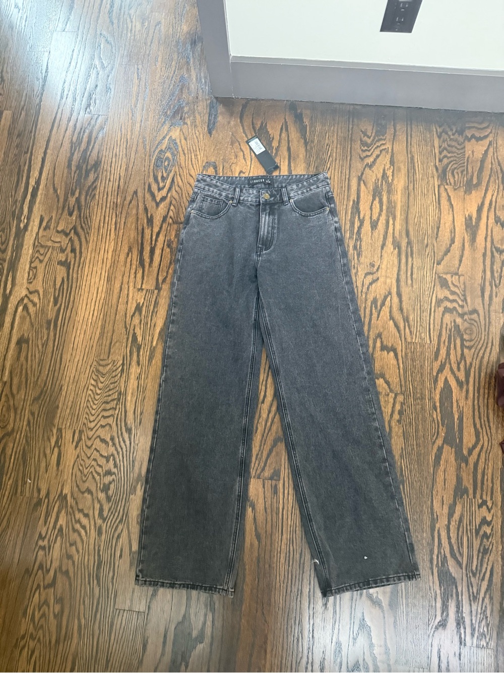 Lioness Washed Charcoal Straight Leg Jeans